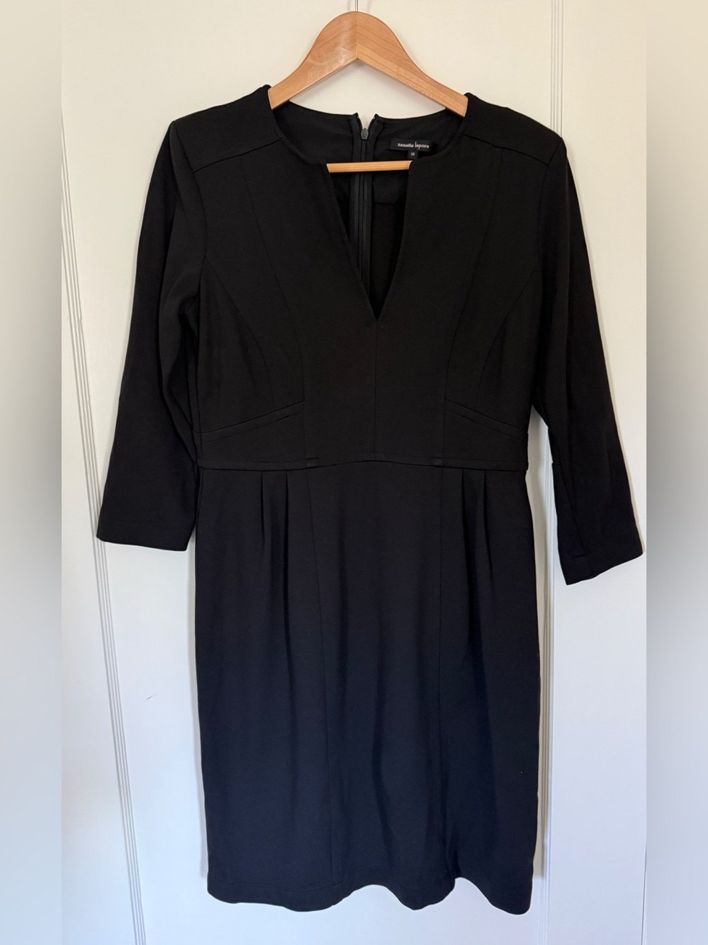Nanette Lepore Little Black Dress Work Office Cocktail Long Sleeve Size 10